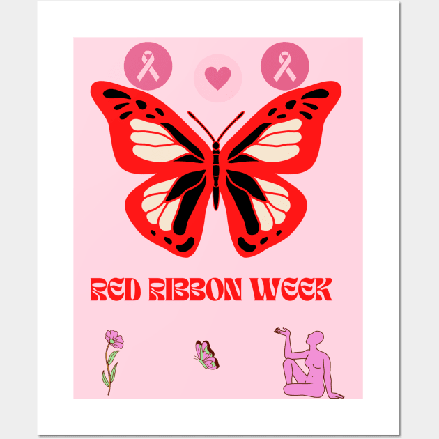 RED RIBBON WEEK Wall Art by META-HD